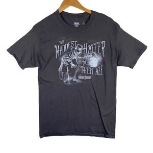 Disney The Maddest Hatter of Them All Gray Short Sleeve T-Shirt Size Medium